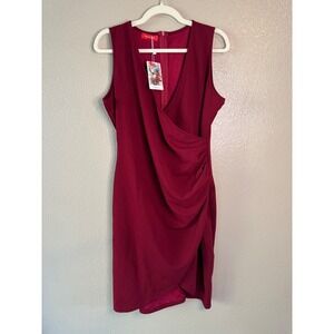 PRLIUOSU Red Draped Sleeveless Dress Women's XL New With Tags‎ Holiday Party